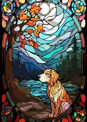 Dog in Stained Glass