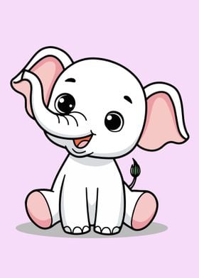 Cute Cartoon Elephant  