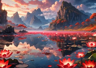 lotus flower lake mountain