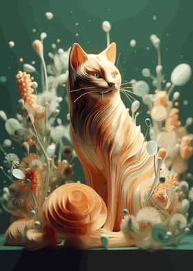 Ginger Cat 3D Illustration