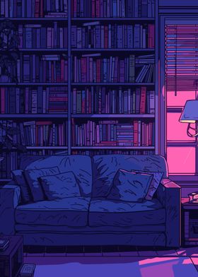 Books Lofi Pink Retro