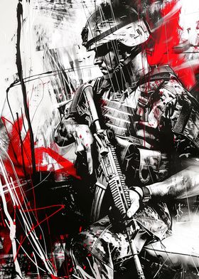 Military Soldier Red