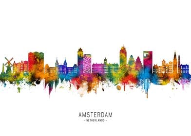 Amsterdam City Skyline