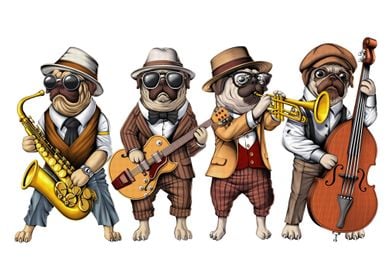 Pug Dog Jazz Musicians