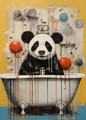 Panda in the bath Animal