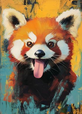 funny red panda smiling