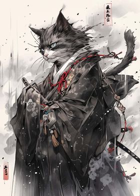 Cat kimono japan