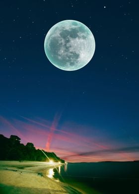 Nighttime beach