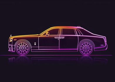 Neon Line Car