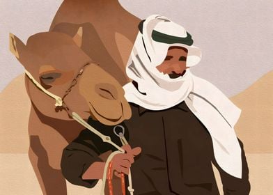 Arabian Man With Camel