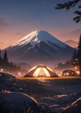 Beautiful Fuji at Camping