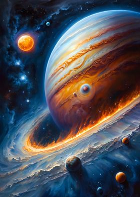 Giant Gas Planet Oil Paint