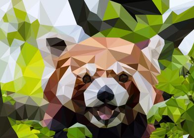 Low poly red panda