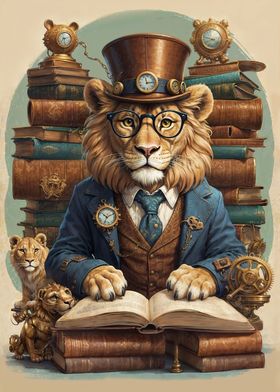 Book Smart Library Lion