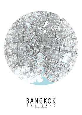 Bangkok City Map Circle