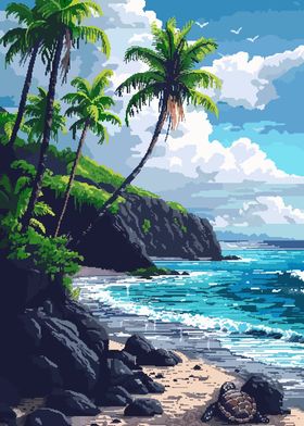 Hawaii Island Pixel Art