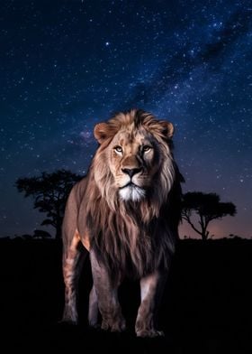 Lion Starry Night Safari