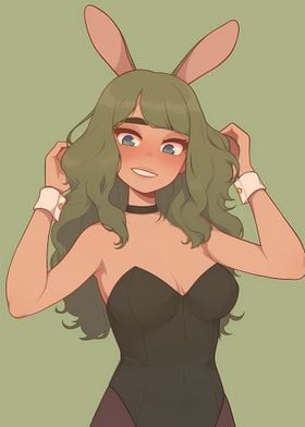 Green Hair Bunny Girl