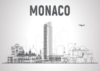 Monaco line city skyline