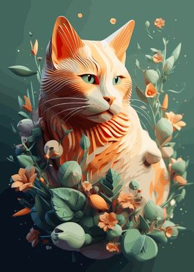 Ginger Cat 3D Illustration