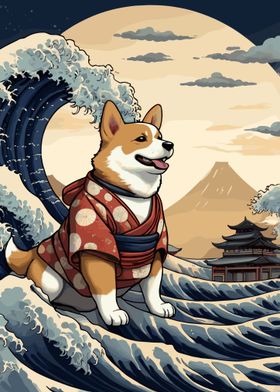 Corgi Wave off Kanagawa