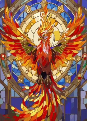 Phoenix in Stained Glass