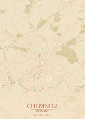 Chemnitz Germany City Map