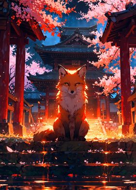 Angry Fox Japanese Temple