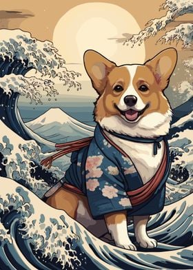 Corgi Wave off Kanagawa