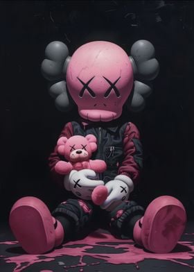 Pink Kaws Hypebeast Art