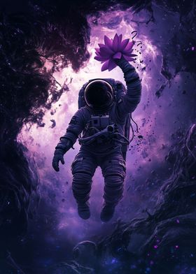 Astronaut With a Flower