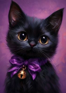 Cute Victorian Black Cat