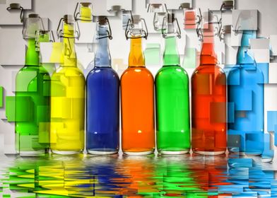 Color Filled Bottles