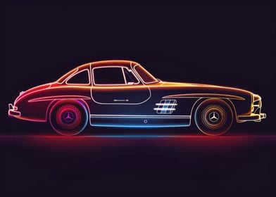 Neon Line Car