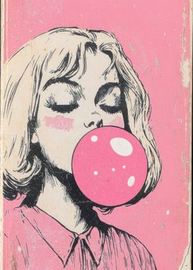 Girl Blowing Bubblegum