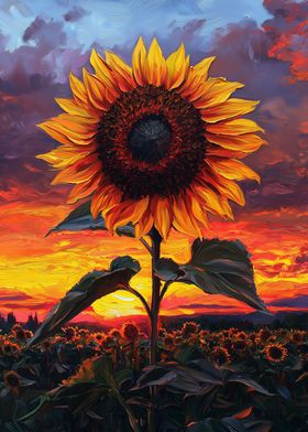 Sunflower at Sunset