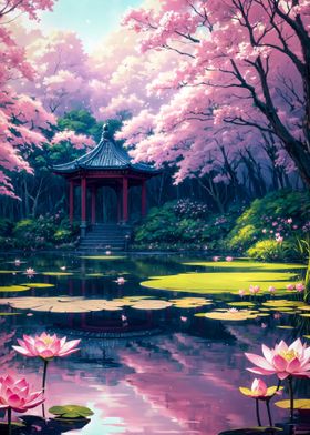 Shrine Lotus Sakura Japan