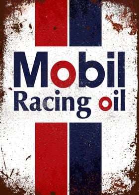 mobil racing oil sign