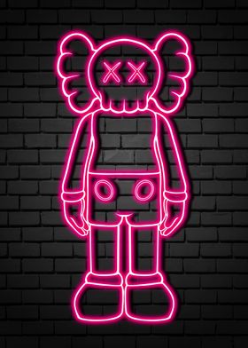 Pink neon kaws