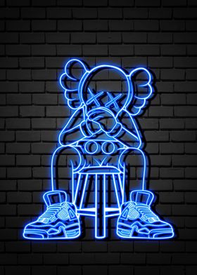 Blue neon kaws 