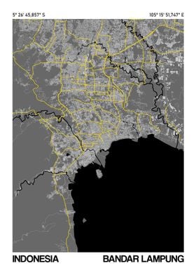 Bandar Lampung Map Poster
