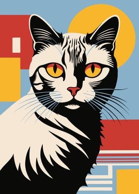 Bauhaus Cat Poster