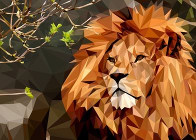 Low poly lion