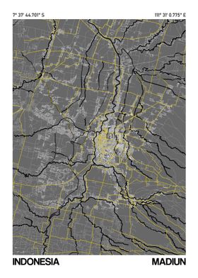 Madiun Map Poster