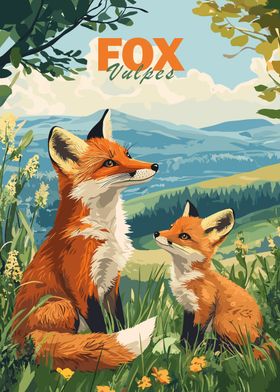 Fox Family Poster