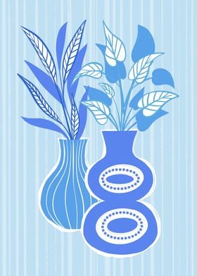 Two Blue Vases