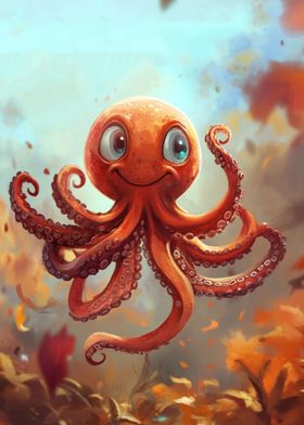 Playful Octopus Painting