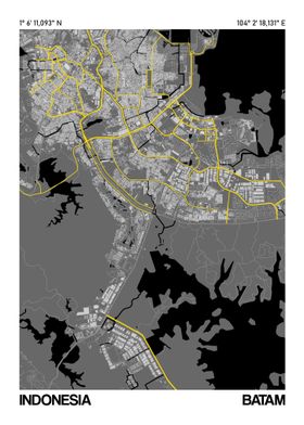 Batam Map Poster