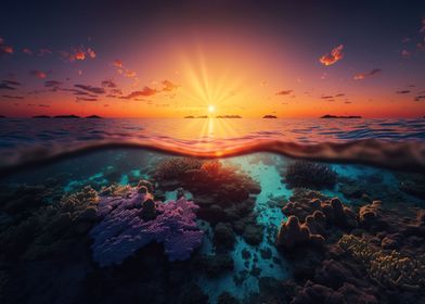 Sunset Underwater Beautifu