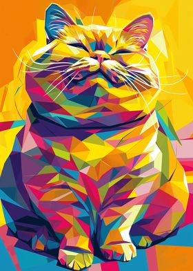 Big Cat Wpap Pop Art